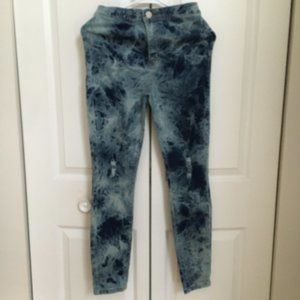 Ashley Mason Women's Acid Washed Denim Distress Skinny Legs Jeans Size 25